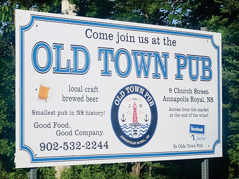 Signage for Old Town Pub