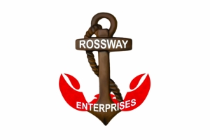 Rossway Enterprises logo was made from the ideas of the manager and brought to life by me. He wanted an anchor with the lobster claws on the bottom.